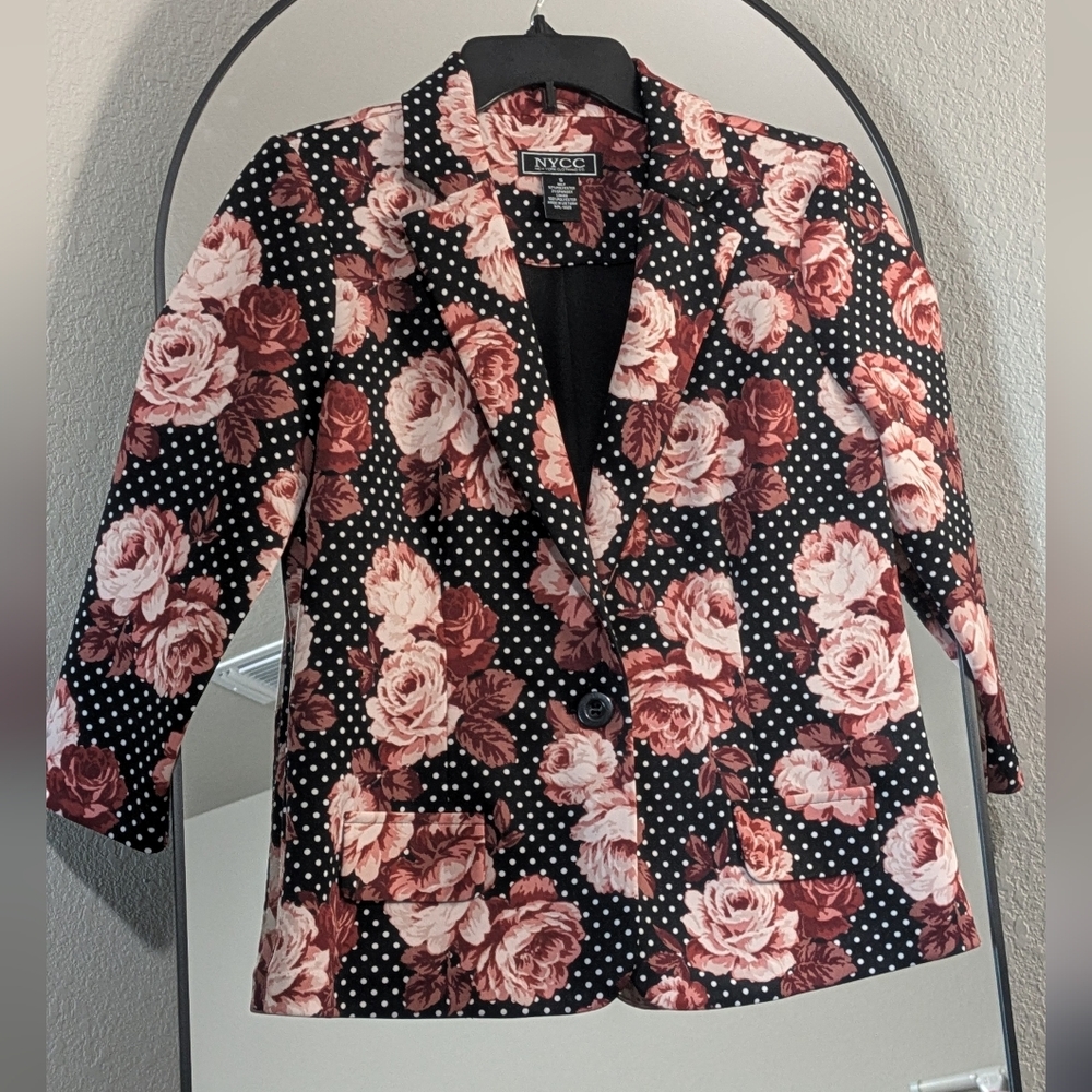NYC Women's Rose Polkadot Blazer